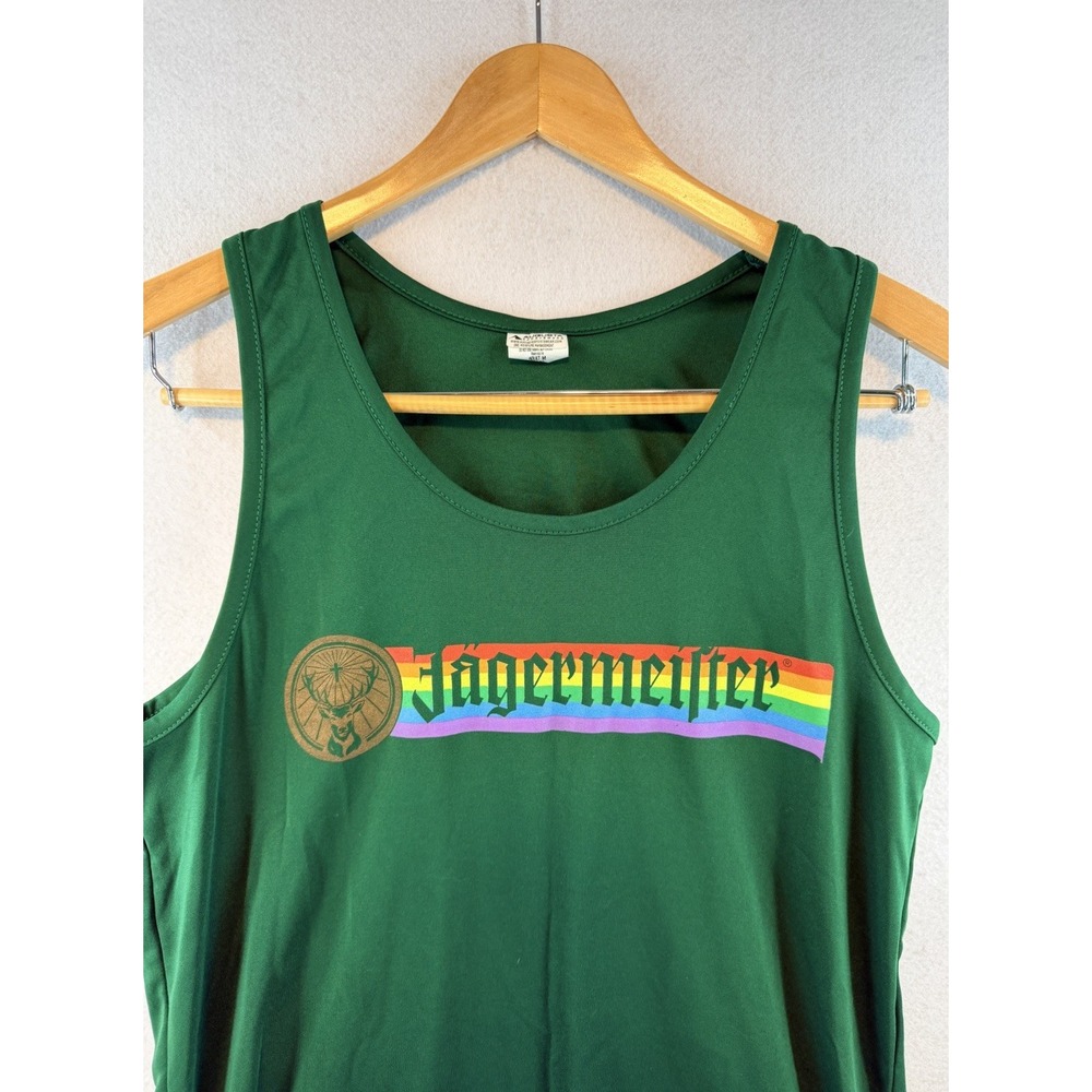 Jagermeister Brand Green Polyester Men's Tank Top PRIDE Edition Size M
